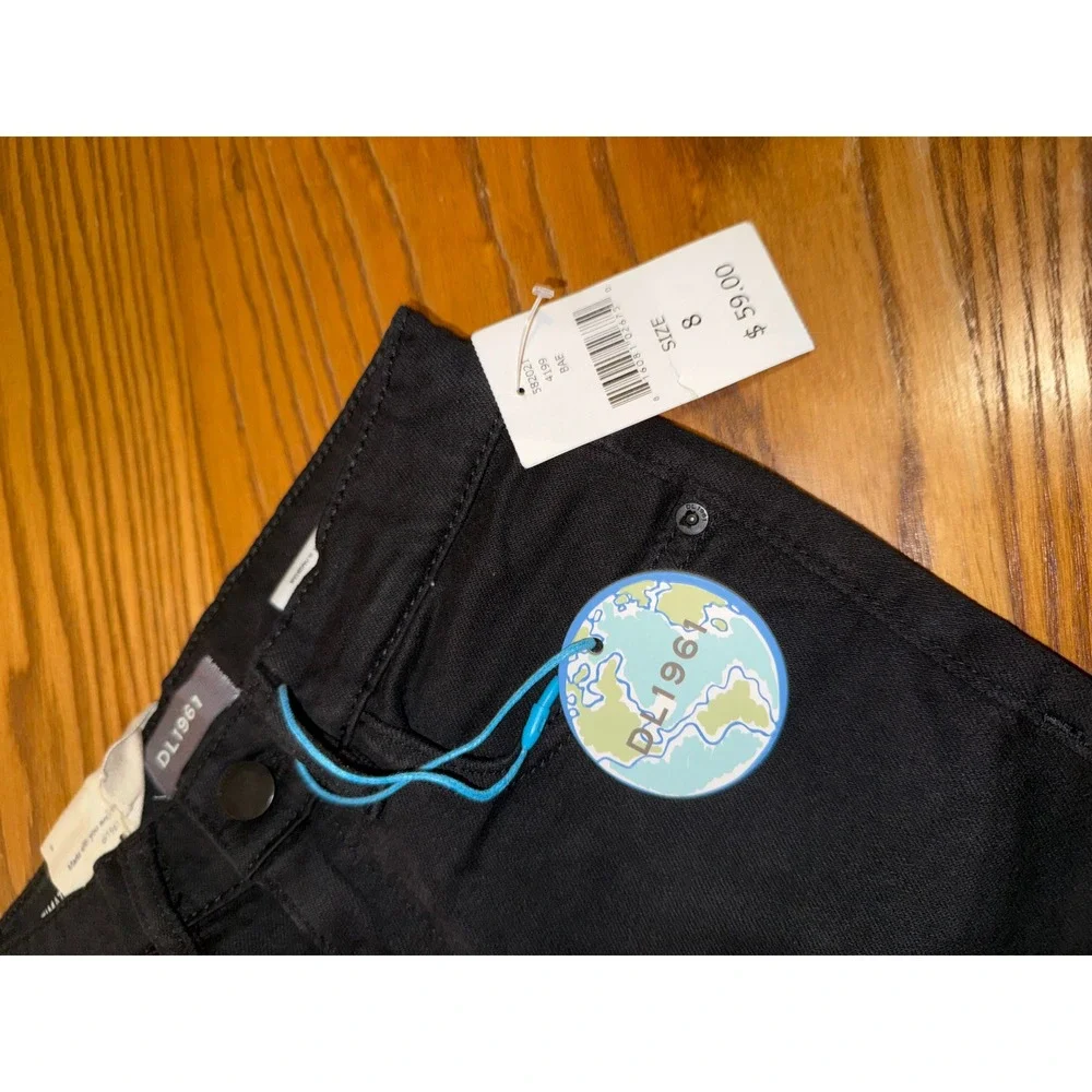 DL1961 Kids Girls Black Zane Skinny Jeans Size 8 Botanical Fibers Stretch‎